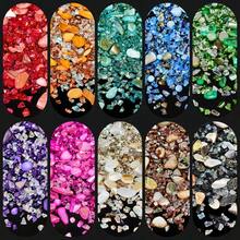 50g/10 Colors Crushed Glass Decorative Set - Asymmetrical Shapes, Two Selected Color Schemes, Suitable For Crafts Decoration, Resin Art, Aquarium Landscaping, Vase Arrangement, And DIY Enthusiasts, Stunning Visual Effect (No Box) - A - View 10