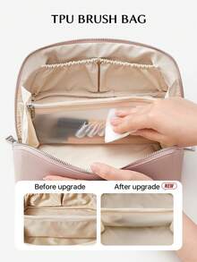 1 Stück PU-Leder Wickeltasche, Wickelaufbewahrungstasche für Mama und Papa, flache offene Make-up-Tasche, Kosmetiktasche für Jungen und Mädchen, Schulanfang, Baby-Essential - Verschiedenfarbig - Übersicht 8
