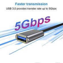 USB3.0 50Gbps 延長線 USB 3.0 延長線 USB 3.0 傳輸線 50Gbps USB 公對母數據線 USB3.0 OTG 延長線 適用於 PC 電視 USB3.0 鍵盤 網路攝影機 遊戲控制器 USB OTG 延長線 - 灰色 - 查看 2