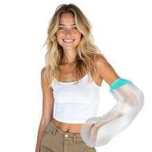 Waterproof Cast Covers Shower Arm Kids, Sleeve Protector Bag After Surgery/Wound/Fracture/Bandage/Broken Hand, Proof Plastic Sleeves Cover Arms Teens/Toddler Showering Child In Bath Finger - Green - View 1