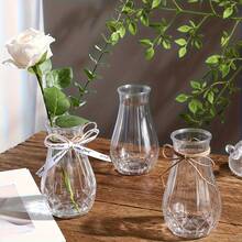1pc Thickened Plastic Diamond Vase Home Decor Ornament Transparent Hydroponic Pothos Plant Flower Pot Transparent Style - 1PC - View 3