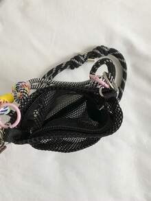 Nouveau mini sac bandoulière pour téléphone à texture tressée verticale pour femmes, poignet - Noir - Voir 11