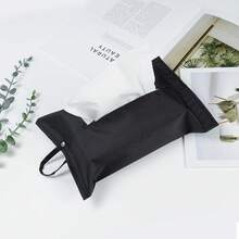 Kakaforsa Black Toilet Paper Holder Travel Napkin Holder Reusable Tissue Holder Cloth Tissue Box Cloth Cover Hang Paper Towel Holder Tissue Box Cover Tissue Holder For Car Home Office Desk - ColorA - View 8