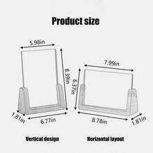 Solid Wood U-Shaped Acrylic Photo Frame, Transparent Empty Frame, Creative Desktop Photo Frame, Vertical And Horizontal - U-shaped - View 3