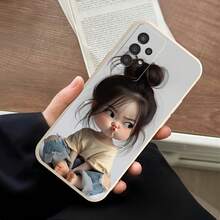 Funda para teléfono - Funda para teléfono con diseño de una linda niña, adecuada para iPhone 15ProMax/15Pro/15Plus/15/14ProMax/14Pro/14Plus/14/13ProMax/13Pro/13Mini/13/12ProMax/12Pro/12Mini/12/11ProMax/11Pro/11/XR - Blanco antiguo - Ver 2