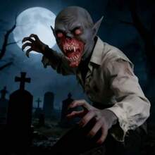 1 buah Topeng Lateks Vampir Horor Halloween, Topeng Wajah Zombie Menakutkan untuk Pesta Cosplay - MultiWarna - View 4
