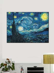 1 Set Starry Sky Landscape Pattern Diamond Painting Kit, Full Drill DIY Craft Artwork Decoration Gift Set For Home Wall Decor Unframed - round diamond - View 7