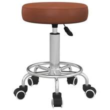 PU Leather Rolling Stool, Height Adjustable Stool Chair With Wheels For Salon, Massage, Spa, Brown - T0001-01-2036 - View 12