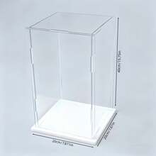 1pc Premium Transparent Acrylic Display Case - Elegant Collectible Storage Solution, Detachable Acrylic Display Box, Dust-Proof Display Box, Perfect For Small Figurines, Action Figures, Collectibles, Etc., Multiple Sizes Available, White Base, Excellent Transparency, Dust-Proof And Durable - White - View 4
