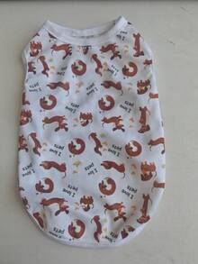 Rompi Tanpa Lengan Musim Panas untuk Hewan Peliharaan, Motif Anjing Lucu, Pakaian Anak Anjing Ringan dan Sangat Bernapas, Mengurangi Kerontokan Bulu, Menjaga Hewan Peliharaan Tetap Sejuk dan Mencegah Kepanasan - Coklat - View 9