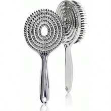 Electroplated Spiral Hollow Breathable Massage Comb, Hollow Quick-Dry Detangling Scalp Care Styling Comb - Gold - View 4