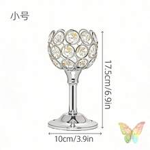 3pcs Gold Crystal Candle Holder Set, Vintage Hollow Ball Metal Lantern Candle Holder, Suitable For Wedding And Home Decor Table Centerpiece - Multicolor - View 10