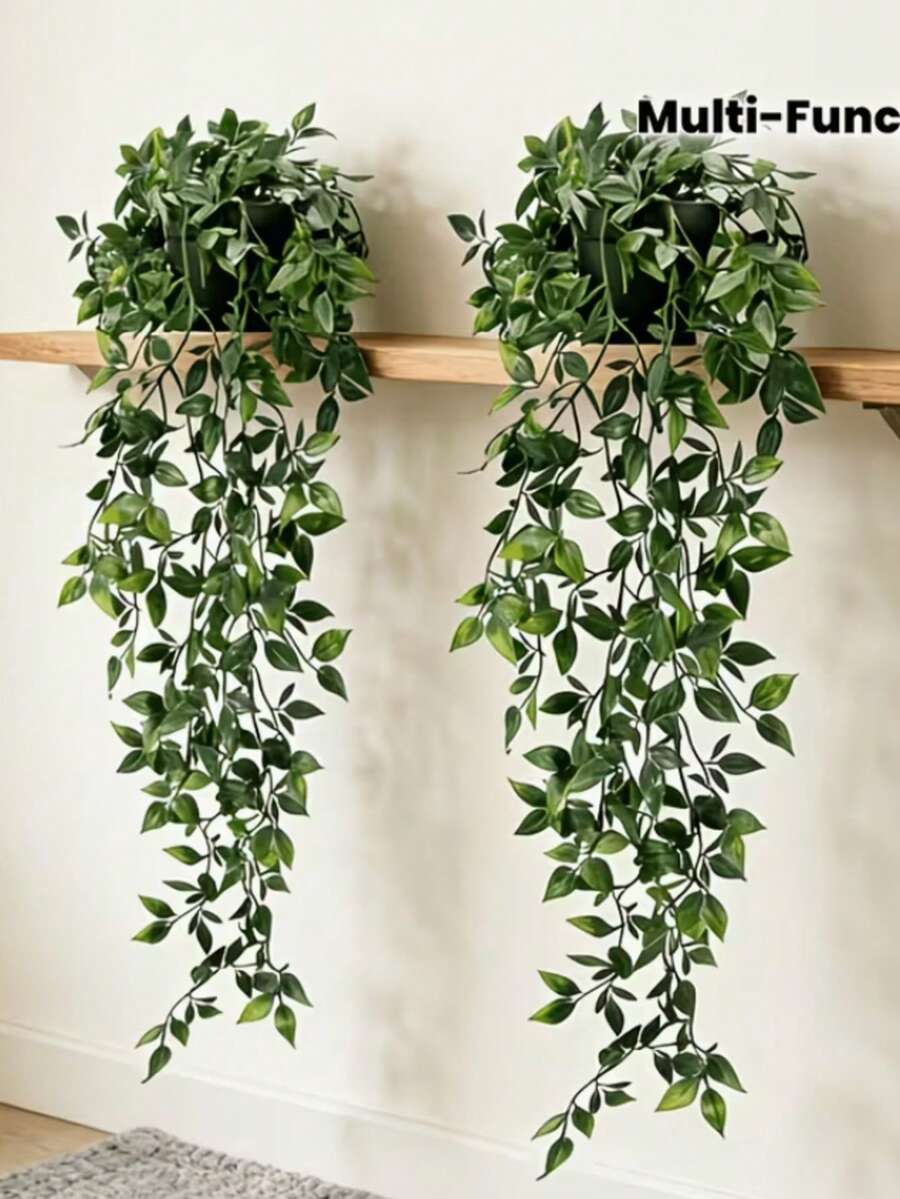 人造吊掛植物,適用於居家客廳、辦公室、浴室與層架裝飾,婚禮、生日與派對場景布置,室內外綠植裝飾,戶外與庭院裝飾 - 彩色 - 查看 1
