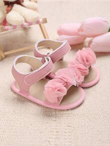 0-1 Years Old Summer Floral Infant Shoes Soft Sole Anti-Slip Breathable Infant Sandals - Pink - View 1