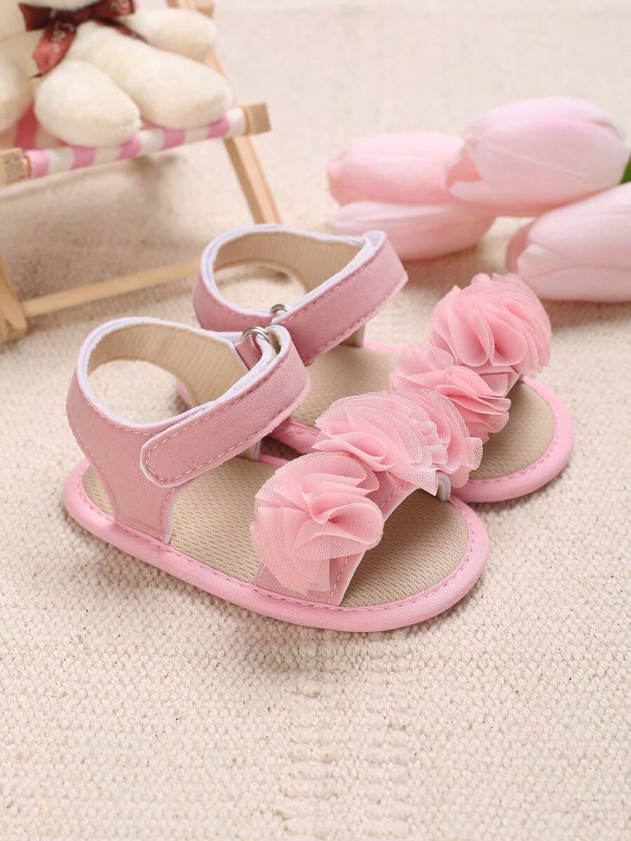0-1 Years Old Summer Floral Infant Shoes Soft Sole Anti-Slip Breathable Infant Sandals - Pink - View 1