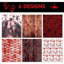 kumozawa 12pcs/Set Halloween Gift Wrapping Paper Set, Featuring Scary Bloodstain Handprints And Skull Patterns, Suitable For Zombie Party, Haunted House Decoration And Gothic Holiday Crafts - Multicolor - View 6