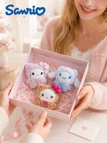 SANRIO 1個 10cm/3.9in 絨毛豹紋熊掛飾鑰匙圈，包包吊飾背包掛件，可愛書包裝飾，適合女孩、兒童、青少年的生日、情人節、畢業禮物 - 彩色 - 查看 7