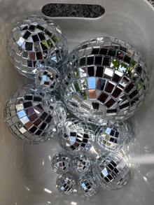 11pcs Mirror Disco Ball Set, Silver Disco Ball, Decorative Disco Ball, Birthday Party, Graduation Party, Bachelor Party, Decorative Ball, Bar Decor - 1 SET - View 4