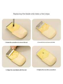 1pc Yellow & Pink Multi-Purpose Scraper Tool, Practical Home Cleaning Tool, Scraper For Grout, Stickers, Floors, Glass, Adhesive Removal, DIY And Professional Home Cleaning & Renovation - A - View 7
