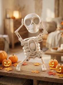 Decoração de Esqueleto Balançante de Halloween, Figura de Esqueleto Dançante de Plástico Branco, Adequada para Decoração de Mesa de Festa de Terror - multicolorido - Visão 5