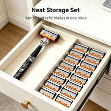 31pcs Vintage Punk Rock Style Men's Manual Safety Razor Set, Non-Slip Comfortable Grip Safety Razor, With 30 Extra Replacement Blades, Reusable, Smooth, Comfortable, Clean Shave, Directly Washable, Suitable For Facial Hair, Armpit Hair, Private Areas, Leg Hair, Neutral Fashion Durable Grooming Tool, Elegant Razor Style Suitable For Valentine's Day, Father's Day Gift (No Gift Box) - A - View 8