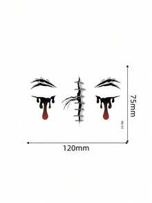 6 Sheets Waterproof Halloween Scary Temporary Face Tattoos Zombie Fake Wound Scar Spider Web Clown Horror Tattoo Makeup Stickers For Cosplay Festival Prank Party Accessories - Multicolor - View 7