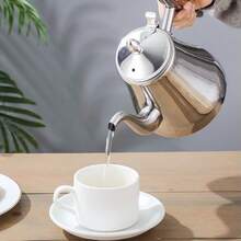 1pc Stainless Steel Teapot With Filter, Insulated Coffee Pot, Water Kettle, Coffee Pot, Boiling Water Teapot, Suitable For Home, Hotel, Cafe, Restaurant - Pot - View 3