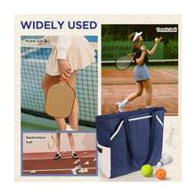 1PC Outdoor Tennis Court Handbag For Leisure Play, Multi-Compartment Storage For Rackets And Water Bottles, Commuting Tote Bag - Multicolor - View 3