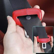 2pcs Pink Interlocking Heart Car Seat Belt Buckle Cover Leather Protective Case Anti-Collision Shell Leather Car Seat Belt Anti-Wear Protective Cover - Heart-shaped Seatbelt Cover - View 7