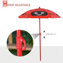 Folding Picnic Table Chair Set W/ Parasol, Red - T0001-01-04587 - View 7