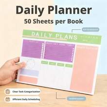 Minimalist Weekly Task List Planner, Includes Weekly Schedule, Timetable, Study Schedule, Memo, Colorful Printed Logo, Multi-Purpose Notebook - Smooth Writing, Easy-Tear High-Quality Paper - Suitable For Work, Study And Home Use, Office Supplies, Smooth Writing, Back To School Essentials - Multicolor - View 7