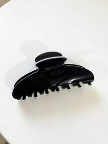 2pcs/1pc High-Quality Large 10cm Black White Acetate Hair Claw Clips,Elegant Curved Hair Claw Barrette,Hair Accessories For Women - Multicolor - View 18
