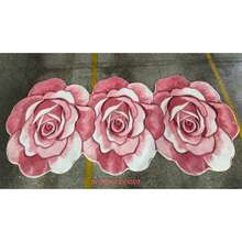 1pc Pink Rose Patchwork Rug, Thickened Carpet, Thick Rug, Plush Carpet, Autumn/Winter Carpet, Thickened Carpet, Decorative Rug, Bedroom Decor - Multicolor - View 4