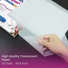 Tracing Paper 9x12 Inch - 50 Sheets 41lb/63gsm Transparent Trace Paper For Sketching, Preliminary Drawing, Drafting &Amp; Art Projects - Premium Translucent Tracing Paper For Pencil, Marker And Ink - ColorD - View 6