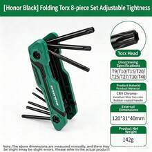 High Hardness Vanadium Steel Folding Hex Key Wrench, Metric & Imperial Socket With Hook, Home, Auto, Bicycle Repair Tool, Includes Reflective Stickers For Night Riding - 8-in-1 - View 11