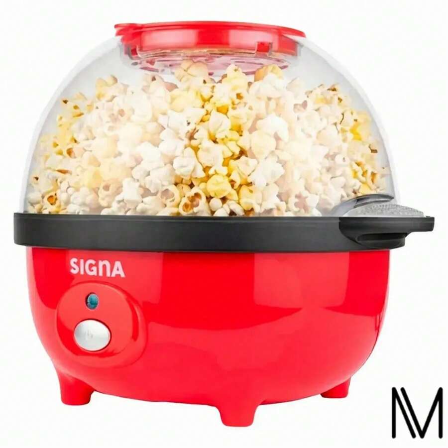 650W Electric Round Popcorn Maker, Sphere-Shaped With Measuring Lid - US A Type Plug(110-127V) - View 1