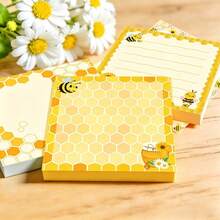 12 Packs Cartoon Bee Square Sticky Notes Set, Fresh And Cute Style, Suitable For Students Office Notes And Messages, Can Be Used As Small Gifts, Back To School Season - one-size - View 3