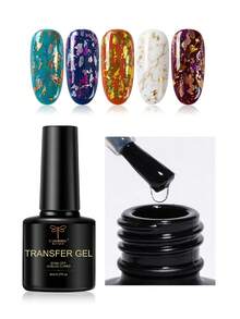 COLOURSMILE Starry Sky Foil Transfer Gel, Stiker Foil Kuku Perekat Kuat, Gel Perawatan Kuku yang Dikeringkan dengan Lampu LED - Clear - View 7