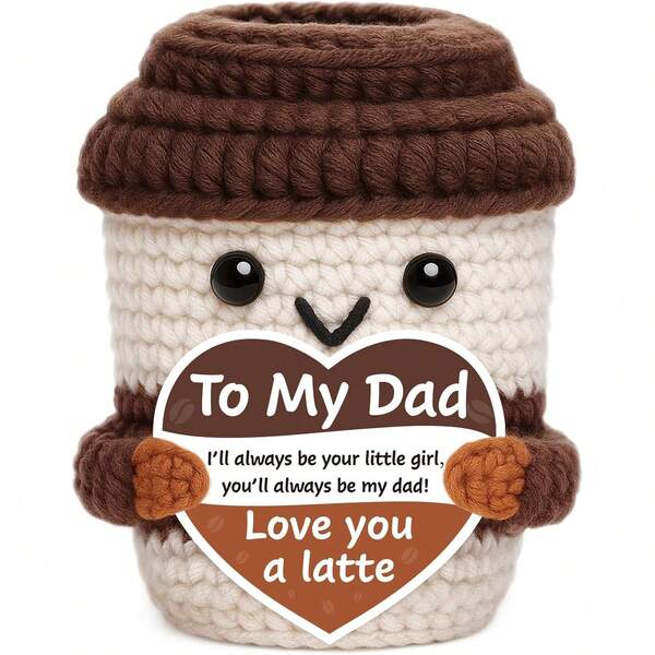 1PC Father's Birthday Gift, Daughter's Gift For The Stepfather's Father's Day Birthday, Additional Gift Daddy, Daddy, I Love You. For The Dads. The Daughter's Mini Hand-Knitted Craft...