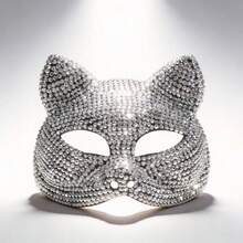 2 Styles Rhinestone Mask Halloween Party Fashion Mask, Party Costume, Ball Mask, Party Supplies, - Multicolor - View 6
