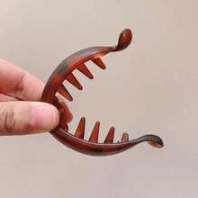 1/4pcs Women's Non-Slip Banana Hair Clips, Vintage Leopard Print Oval Hair Clips, Suitable For Ponytail, Bun And Curly Hair - Multicolor - View 5