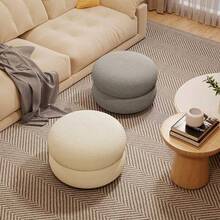 1pc Modern Round Donut Stool, Wool Fleece Covered Makeup Stool, Soft Filled Footstool Suitable For Living Room And Bedroom, Suitable For Birthday Gift, Party, Back To School, Home Decor - Multicolor - View 12