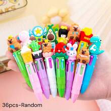 45pcs Random Cute Cartoon 4-Color Retractable Ballpoint Pens, 0.7mm Tip Mini Multi-Color Click Pens, Kawaii Multi-Function Writing Pens, Suitable For Note-Taking, Student Office Supplies, Back To School Gift And School Supplies - 8pcs-macaron - View 9