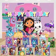 Universal 12pcs Gabby Cat Birthday Party Supplies Cake Decoration Gift Bag Candy Box - Multicolor - View 5