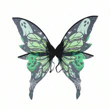1件大號金色箔蝴蝶翅膀 成人仙女翅膀服裝 亮面透明蝴蝶仙女翅膀 萬聖節天使翅膀 女款成人仙女翅膀 歐根紗蝴蝶翅膀 適合Cosplay與派對 10色可選 - 彩色 - 查看 3
