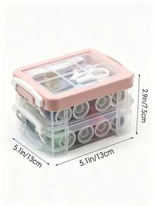 12/30pcs Sewing Kit Set, Portable Large 3-Layer Sewing Storage Box For Home Mending, Portable 3-Layer Sewing Bag With Transparent Storage Box Fabric Organizer Sewing Storage - Upgraded Version - View 2