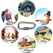 6 Piezas Clips de Mosquetón, Mosquetón de Escalada de Aluminio, Mosquetones de Bloqueo Multifuncionales, Mosquetón con Bloqueo de Tornillo para Cuerdas, Llaveros, Escalada en Roca, Montañismo - Multicolor - Ver 6