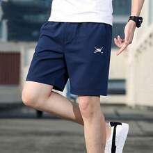 Skechers 男士高爾夫系列鬆緊腰插袋冰感速乾寬鬆五分褲運動短褲 - 藏蓝色 - 查看 2