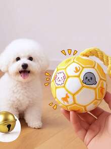 Durable Squeaky Dog Toy Interactive Self-Play Chew Ball Relieve Boredom Release Energy Soft Plush Pet Toy Suitable For Small Dogs Teddy Bichon Easter Father's Day Pet Gift - Multicolor - View 10