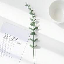 Artificial Eucalyptus Dried Flower Bouquet, Faux Money Tree Eucalyptus Leaves With Foliage Floral Decoration, Suitable For Wedding Decor, Home Vase Arrangement, Wedding Party Decoration, DIY Bouquet Packaging Accessories - Single Eucalyptus Leaf - View 13